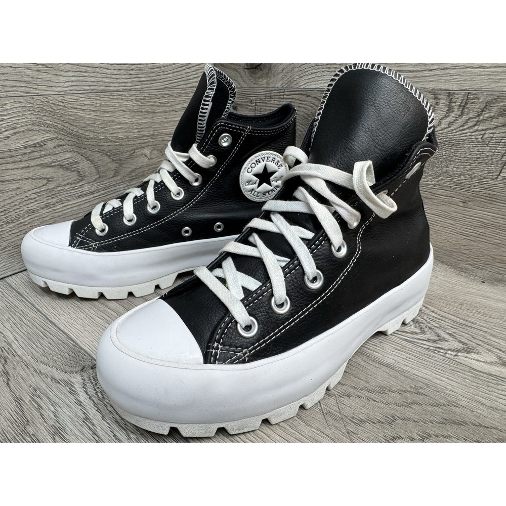 Converse All Star Chuck Taylor Hi Top Leather Platform Sneakers Women's Size 7